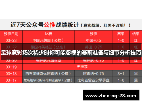 足球竞彩场次稀少时你可能忽视的赛前准备与细节分析技巧